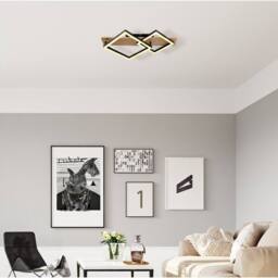 Netlighting Beatrix Semi Flush Ceiling Light Matt Black Twin Square LED 3000K - thumbnail 5