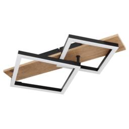 Netlighting Beatrix Semi Flush Ceiling Light Matt Black Twin Square LED 3000K - thumbnail 2