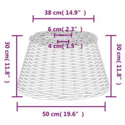 Berkfield Home Ceiling Lamp Shade Brown √ò50x30 cm Wicker - Size: 50x30 cm - thumbnail 6