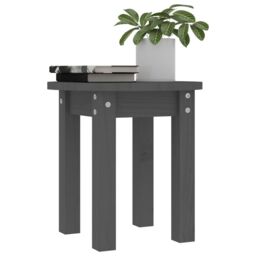 Berkfield Home Coffee Table Grey Ã˜ 35x35 cm Solid Wood Pine - thumbnail 4