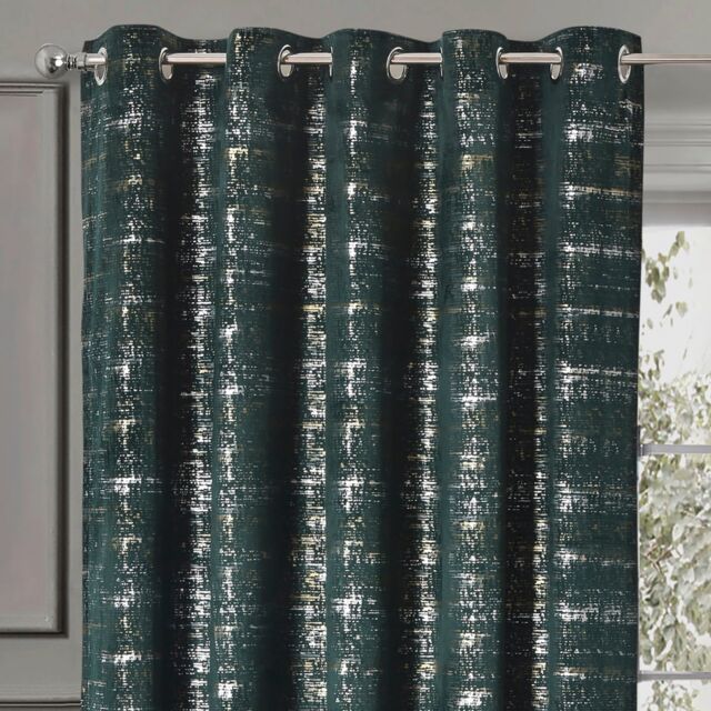 Intimates Warwick Readymade Eyelet Curtains in Green - Size: 228 cm width x 183 cm drop - image 1
