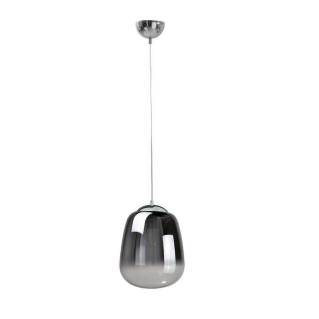 Netlighting Smoky Dome Pendant Ceiling Light Black Silver 26cm 1x E27