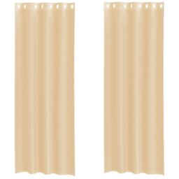 Berkfield Home Voile Curtains with Grommets 2 pcs Sand in Brown - thumbnail 2
