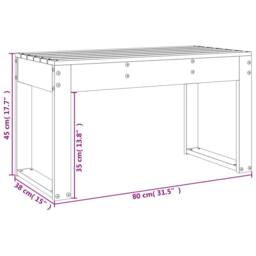Berkfield Home Garden Bench White 80x38x45 cm Solid Wood Pine - Size: 80 x 38 x 45 cm - thumbnail 8