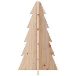 Berkfield Home Wooden Christmas Tree for Decoration 69.5 cm Solid Wood Pine in Light Brown - thumbnail 4