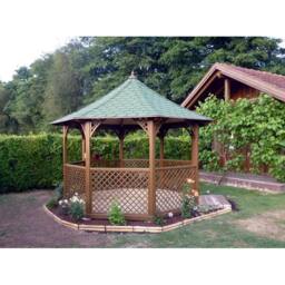 Jagram Garden Buildings Chopin Gazebo Maxi - Pressure Treated Timber - L530 x W530 x H380 cm in Light Tan - thumbnail 2