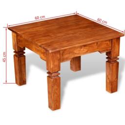 Berkfield Home Coffee Table Solid Wood 60x60x45 cm in Brown - Size: 60 x 60 x 45 cm - thumbnail 8