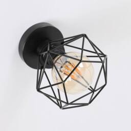 Goeco Vintage Industrial Ceiling Light, Retro Chandelier, Metal Cage Design in Black - thumbnail 8