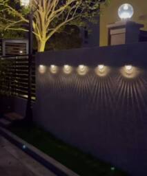 Obasyhig Warm Light Pack of 2 Solar 6 LED Water Droplets Fence Lights in White - thumbnail 2