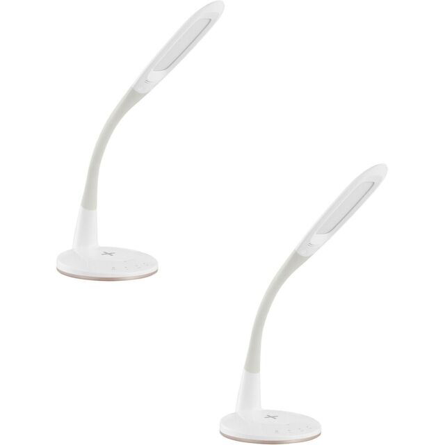 Loops 2 PACK Table Desk Lamp Colour White Touch On/Off Dimming Bulb LED 3.7W Included - image 1