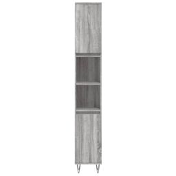 Berkfield Home Bathroom Cabinet Grey Sonoma 30x30x190 cm Engineered Wood - Size: 30 x 30 x 190 cm - thumbnail 5