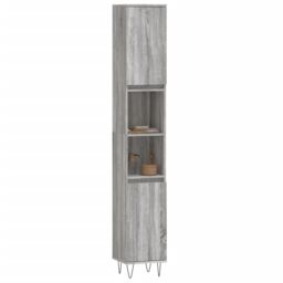 Berkfield Home Bathroom Cabinet Grey Sonoma 30x30x190 cm Engineered Wood - Size: 30 x 30 x 190 cm - thumbnail 3