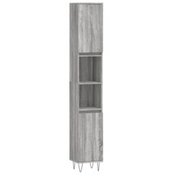 Berkfield Home Bathroom Cabinet Grey Sonoma 30x30x190 cm Engineered Wood - Size: 30 x 30 x 190 cm - thumbnail 2