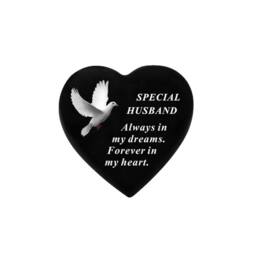 David Fischhoff Black Graveside Memorial Decal Dove Heart Ornament Plaque Husband - thumbnail 1