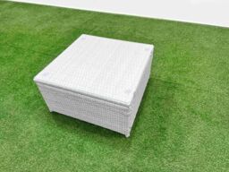 Fimous 9 Seater PE Wicker Rattan Furniture Sofa Sets with Square Coffee Table 2 Seater Love Sofa 3 Stool Side Table Light Grey - thumbnail 3