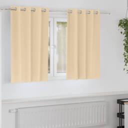 Berkfield Home Modern Curtains with Curtains 2 pcs Cream 140 x 140 cm Polyester - thumbnail 2