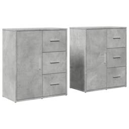 Berkfield Home Sideboards 2 pcs Concrete Grey 60x31x70 cm Engineered Wood - Size: 60 x 31 x 70 cm - thumbnail 3