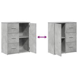Berkfield Home Sideboards 2 pcs Concrete Grey 60x31x70 cm Engineered Wood - Size: 60 x 31 x 70 cm - thumbnail 8