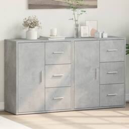 Berkfield Home Sideboards 2 pcs Concrete Grey 60x31x70 cm Engineered Wood - Size: 60 x 31 x 70 cm - thumbnail 2