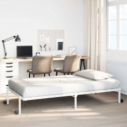 Berkfield Home Bed Frame without Mattress Foldable White 107x203 cm Steel - thumbnail 1