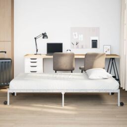 Berkfield Home Bed Frame without Mattress Foldable White 107x203 cm Steel - thumbnail 4