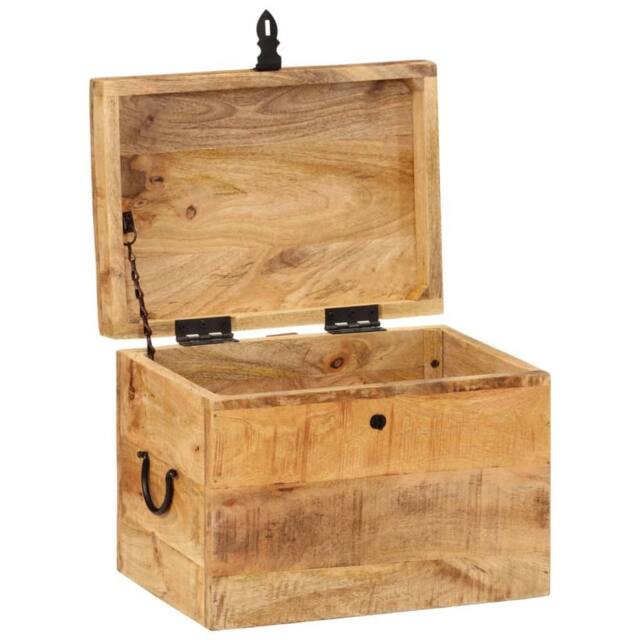 Berkfield Home Storage Box 39x28x31 cm Solid Wood Mango in Brown - Size: 39 x 28 x 31 cm - image 1