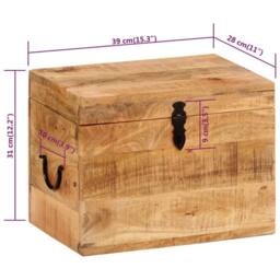 Berkfield Home Storage Box 39x28x31 cm Solid Wood Mango in Brown - Size: 39 x 28 x 31 cm - thumbnail 9