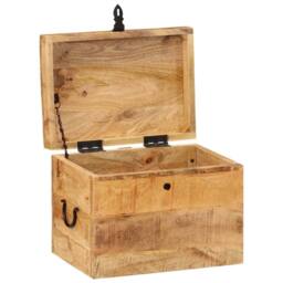 Berkfield Home Storage Box 39x28x31 cm Solid Wood Mango in Brown - Size: 39 x 28 x 31 cm - thumbnail 1