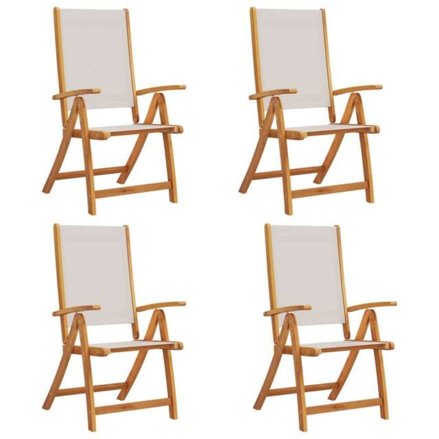 Berkfield Home Folding Garden Chairs 4 pcs Solid Wood Acacia & Textilene in Brown - image 1