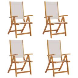 Berkfield Home Folding Garden Chairs 4 pcs Solid Wood Acacia & Textilene in Brown