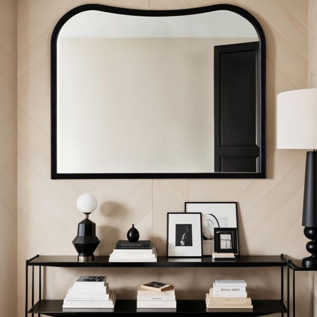 Home Garden Direct Garda Irregular Wall Mirror Black 80x65cm - Size: 80x65 cm - image 1