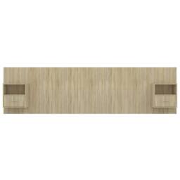Berkfield Home Bed Headboard with Cabinets Sonoma Oak Engineered Wood in Brown - thumbnail 4
