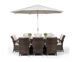 Thats Furniture Arizona Rectangle 8 Seat Rattan Dining Set Ice Bucket Drinks Cooler in Brown - thumbnail 6