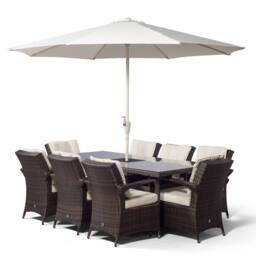 Thats Furniture Arizona Rectangle 8 Seat Rattan Dining Set Ice Bucket Drinks Cooler in Brown - thumbnail 5