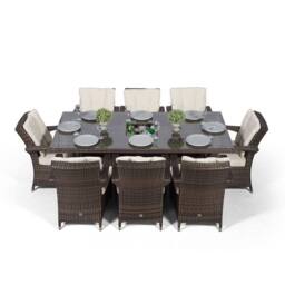 Thats Furniture Arizona Rectangle 8 Seat Rattan Dining Set Ice Bucket Drinks Cooler in Brown - thumbnail 4