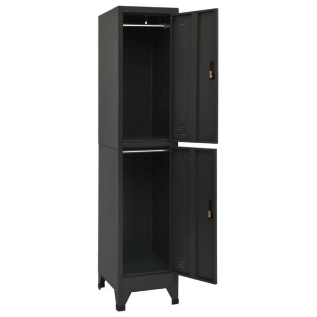 Berkfield Home Locker Cabinet Anthracite 38x45x180 cm Steel in Black - Size: 38 x 45 x 180 cm - image 1