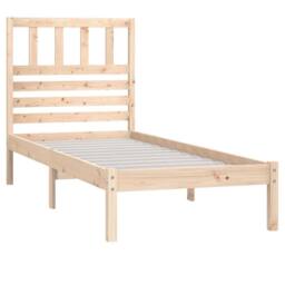 Berkfield Home Bed Frame Solid Wood Pine 90x200 cm in Light Tan - thumbnail 3