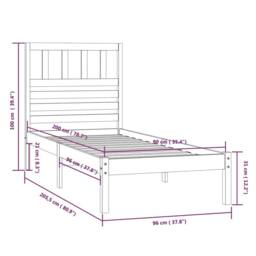 Berkfield Home Bed Frame Solid Wood Pine 90x200 cm in Light Tan - thumbnail 9