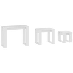 Berkfield Home Nesting Tables 3 pcs White Engineered Wood - thumbnail 9