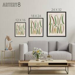 "Artery8 Kidney or Snap Beans Kitchen Ernst Benary Framed Canvas Wall Art Print in White - Size: W12"" x H16""" - thumbnail 4