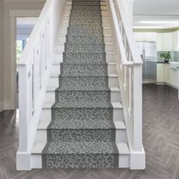 runrug Stair Runner Carpet for Staircases - Soft & Comfy, 9mm - 'Rosette' in Grey - Size: 70 cm x 690 cm - thumbnail 4