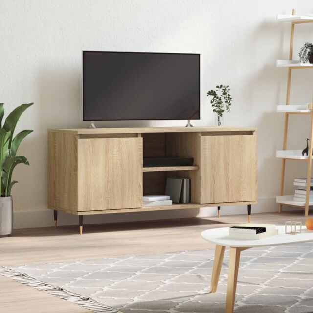 Berkfield Home TV Cabinet Sonoma Oak 104x35x50 cm Engineered Wood in Brown - Size: 104 x 35 x 50 cm - image 1