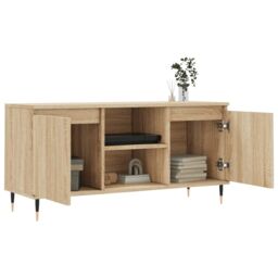 Berkfield Home TV Cabinet Sonoma Oak 104x35x50 cm Engineered Wood in Brown - Size: 104 x 35 x 50 cm - thumbnail 4