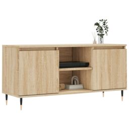 Berkfield Home TV Cabinet Sonoma Oak 104x35x50 cm Engineered Wood in Brown - Size: 104 x 35 x 50 cm - thumbnail 3