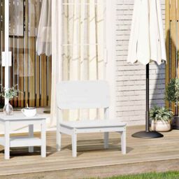 Berkfield Home Garden Chair White 60x52.5x72 cm Solid Wood Pine - thumbnail 1