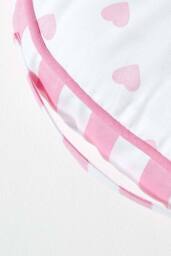 Homescapes Pink Hearts & Stripes Round Floor Cushion - thumbnail 4
