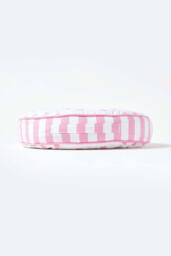 Homescapes Pink Hearts & Stripes Round Floor Cushion - thumbnail 5