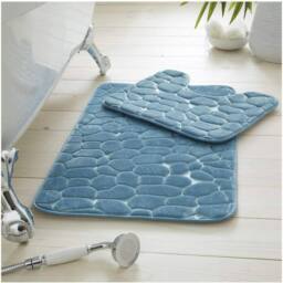 GAVENO CAVAILIA 2PC Pebble Memory Bath Set in Aqua - Size: Bath Mat - thumbnail 1