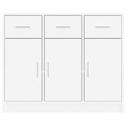 Berkfield Home Sideboard White 91x28x75 cm Engineered Wood - Size: 91 x 28 x 75 cm - thumbnail 5