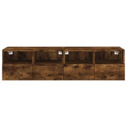Berkfield Home TV Wall Cabinets 2 pcs Smoked Oak 60x30x30 cm Engineered Wood in Brown - Size: 60 x 30 x 30 cm - thumbnail 8